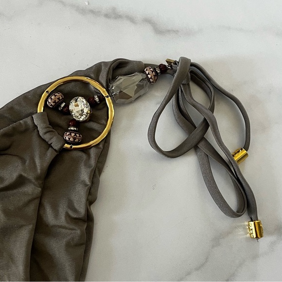 Beach Bunny *RARE* Ticket to Paradise Jeweled Bikini Set in Taupe - Picture 8 of 14